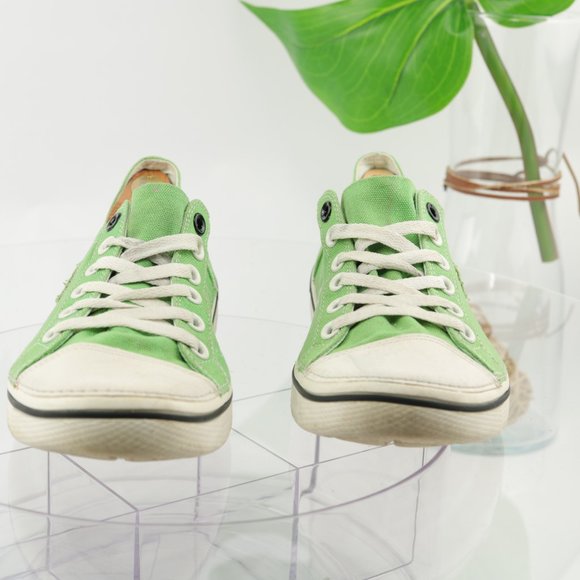 Crocs Hover Sneaker Canvas Rubber Lace-Up Women 10 Light Green Lightweight - Picture 3 of 12